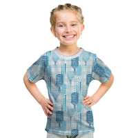 Aloha Hawaii Vintage Kahili Pa'a Lima Kid T Shirt Palaka Print Oceanic Turquoise