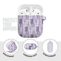 Aloha Hawaii Vintage Kahili Pa'a Lima AirPods Case Palaka Print Pastel Lavender