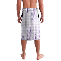 Aloha Hawaii Vintage Kahili Pa'a Lima Lavalava Palaka Print Pastel Lavender
