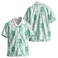 Aloha Hawaii Vintage Kahili Pa'a Lima Kid Hawaiian Shirt Palaka Print Mossy Teal