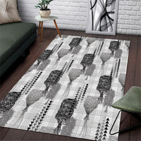 Aloha Hawaii Vintage Kahili Pa'a Lima Area Rug Palaka Print Hinahina