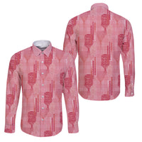 Aloha Hawaii Vintage Kahili Pa'a Lima Family Matching Off Shoulder Maxi Dress and Hawaiian Shirt Palaka Print Berry Pink