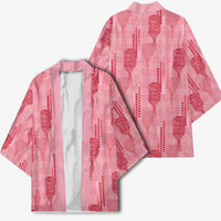 Aloha Hawaii Vintage Kahili Pa'a Lima Kimono Palaka Print Berry Pink