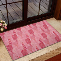 Aloha Hawaii Vintage Kahili Pa'a Lima Rubber Doormat Palaka Print Berry Pink