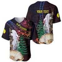 New Caledonia Kanaky Personalized Baseball Jersey Kagu Bird Emblem - Polynesian Pride