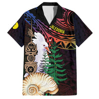 New Caledonia Kanaky Personalized Family Matching Off The Shoulder Long Sleeve Dress and Hawaiian Shirt Kagu Bird Emblem - Polynesian Pride