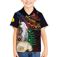 New Caledonia Kanaky Personalized Family Matching Puletasi and Hawaiian Shirt Kagu Bird Emblem - Polynesian Pride