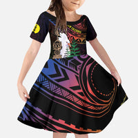 New Caledonia Kanaky Personalized Family Matching Summer Maxi Dress and Hawaiian Shirt Kagu Bird Emblem - Polynesian Pride