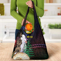 New Caledonia Kanaky Personalized Grocery Bag Kagu Bird Emblem - Polynesian Pride