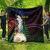 New Caledonia Kanaky Personalized Quilt Kagu Bird Emblem - Polynesian Pride