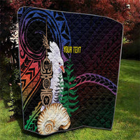 New Caledonia Kanaky Personalized Quilt Kagu Bird Emblem - Polynesian Pride