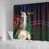 New Caledonia Kanaky Personalized Shower Curtain Kagu Bird Emblem - Polynesian Pride
