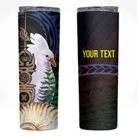 New Caledonia Kanaky Personalized Skinny Tumbler Kagu Bird Emblem - Polynesian Pride