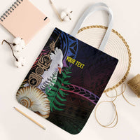 New Caledonia Kanaky Personalized Tote Bag Kagu Bird Emblem LT7 White Strap One Size Black - Polynesian Pride