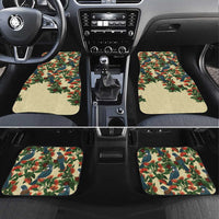 New Zealand Christmas Car Mats Romantic Tui Birds on Pohutukawa - Ivory LT7 Set 4pcs Ivory - Polynesian Pride