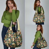 New Zealand Christmas Grocery Bag Romantic Tui Birds on Pohutukawa - Ivory - Polynesian Pride