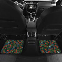 New Zealand Christmas Car Mats Romantic Tui Birds on Pohutukawa - Cobalt - Polynesian Pride