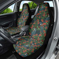 New Zealand Christmas Car Seat Cover Romantic Tui Birds on Pohutukawa - Cobalt - Polynesian Pride