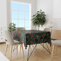 New Zealand Christmas Tablecloth Romantic Tui Birds on Pohutukawa - Cobalt - Polynesian Pride