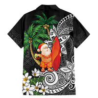 Polynesian Family Matching Mermaid Dress and Hawaiian Shirt Tropical Santa - Plumeria Black Vintage