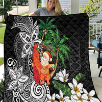 Polynesian Quilt Tropical Santa - Plumeria Black Vintage LT7 Black - Polynesian Pride