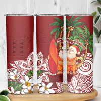 Polynesian Skinny Tumbler Tropical Santa - Plumeria Red Vintage LT7 - Polynesian Pride