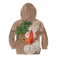 Polynesian Kid Hoodie Tropical Santa - Plumeria Beige Vintage