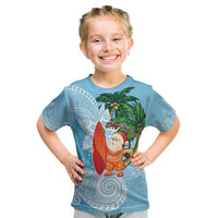 Polynesian Kid T Shirt Tropical Santa - Plumeria Turquoise Vintage LT7 Turquoise - Polynesian Pride
