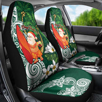 Polynesian Car Seat Cover Tropical Santa - Plumeria Green Vintage