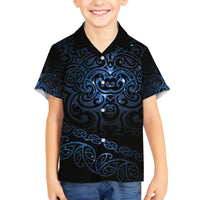 New Zealand Matariki Family Matching Off Shoulder Short Dress and Hawaiian Shirt Cosmic Style LT7 Son's Shirt Galaxy - Polynesian Pride