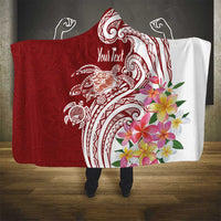 Aloha Hawaii Island Personalized Hooded Blanket Crimson Dreamy Turtle