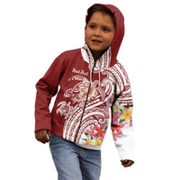 Aloha Hawaii Island Personalized Kid Hoodie Crimson Dreamy Turtle