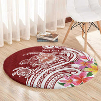 Aloha Hawaii Island Personalized Round Carpet Crimson Dreamy Turtle