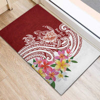 Aloha Hawaii Island Personalized Rubber Doormat Crimson Dreamy Turtle