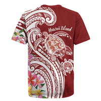 Aloha Hawaii Island Personalized Rugby Jersey Crimson Dreamy Turtle