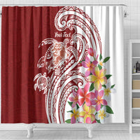 Aloha Hawaii Island Personalized Shower Curtain Crimson Dreamy Turtle