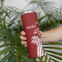 Aloha Hawaii Island Personalized Skinny Tumbler Crimson Dreamy Turtle