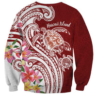 Aloha Hawaii Island Personalized Sweatshirt Crimson Dreamy Turtle