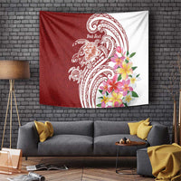 Aloha Hawaii Island Personalized Tapestry Crimson Dreamy Turtle