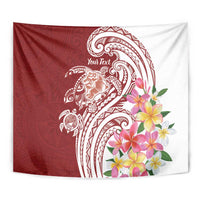 Aloha Hawaii Island Personalized Tapestry Crimson Dreamy Turtle