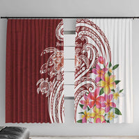 Aloha Hawaii Island Personalized Window Curtain Crimson Dreamy Turtle