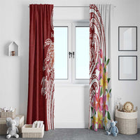 Aloha Hawaii Island Personalized Window Curtain Crimson Dreamy Turtle