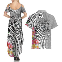 Aloha Kahoolawe Island Personalized Couples Matching Summer Maxi Dress and Hawaiian Shirt Ashen Dreamy Turtle