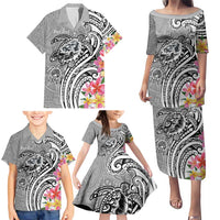 Aloha Kahoolawe Island Personalized Family Matching Puletasi and Hawaiian Shirt Ashen Dreamy Turtle