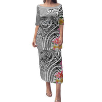 Aloha Kahoolawe Island Personalized Family Matching Puletasi and Hawaiian Shirt Ashen Dreamy Turtle