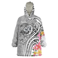 Aloha Kahoolawe Island Personalized Wearable Blanket Hoodie Ashen Dreamy Turtle