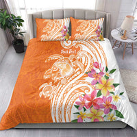 Aloha Lanai Island Personalized Bedding Set Orange Dreamy Turtle