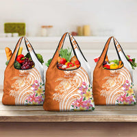 Aloha Lanai Island Personalized Grocery Bag Orange Dreamy Turtle LT7 3-pack One Size Orange - Polynesian Pride