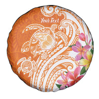 Aloha Lanai Island Personalized Spare Tire Cover Orange Dreamy Turtle