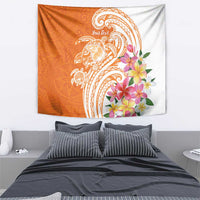 Aloha Lanai Island Personalized Tapestry Orange Dreamy Turtle